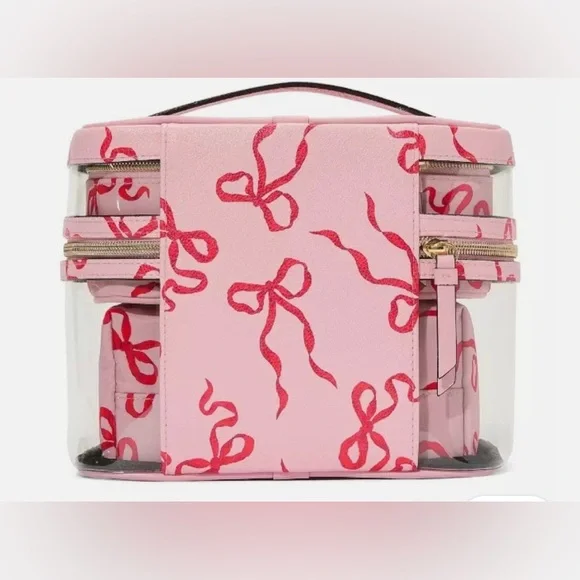 Victoria’s Secret Pink Cosmetic Bag Set with Red Bows - Picture 3 of 3